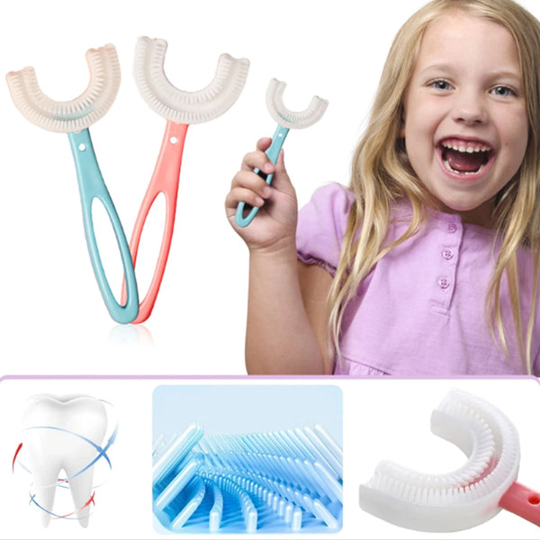 Kids U Shaped Large Tooth Brush Used In All Kinds Of Household Bathroom Places For Washing Teeth Of Kids Toddlers And Childrens Easily And Comfortably.
