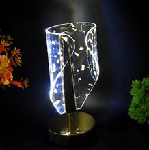 Luxury Golden Leaf Design Crystal Table Lamp (1 Pc)