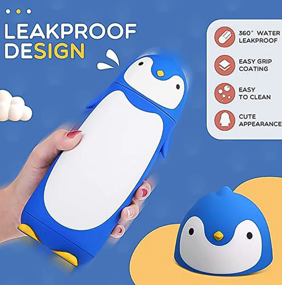 Penguin Water Bottle Penguin Cartoon Water Bottle Funny Travel Mug Insulated, Inner glass Vacuum Water Bottle - 01